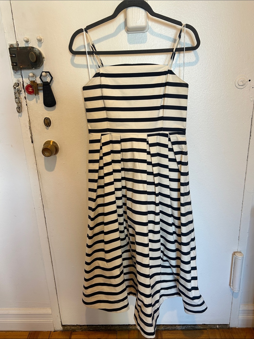 Anthropologie Striped Poplin Dress sz M